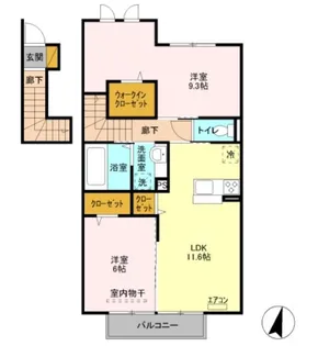 埼玉県東松山市箭弓町3丁目【アパート】の間取り