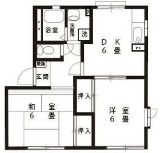 シルキーウインドD【1階】の間取り