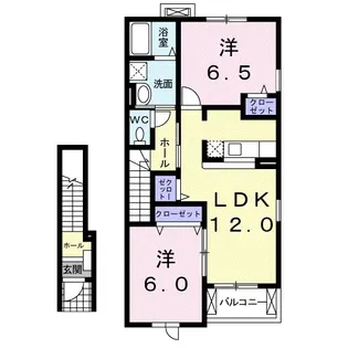 ドリームズ カム トゥルー A【2階】の間取り