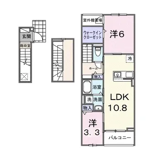 グラン・シャトー武蔵嵐山B【3階】の間取り