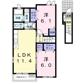 カームリー ローレル【2階】の間取り