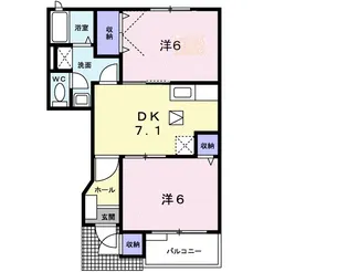 シエル・エストレ−ジャA【1階】の間取り