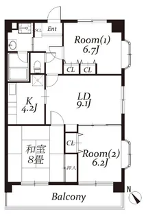 ガーデンスクエア北坂戸【4階】の間取り