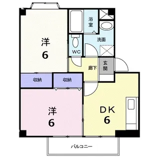 2DKの間取り画像