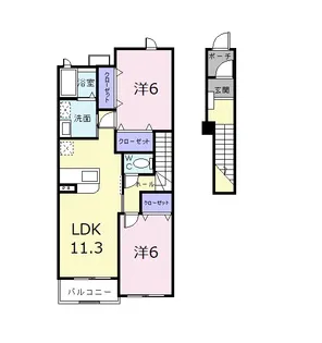 グリーンパークヒルズA【2階】の間取り
