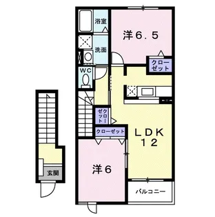ドリームズ カム トゥルー B【2階】の間取り