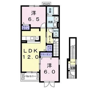 メゾン モデストB【2階】の間取り