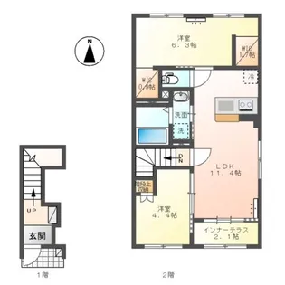 仮)深谷市国済寺スターテラスII【2階】の間取り