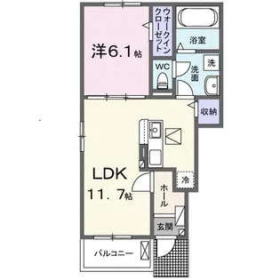プラーム岡部 II【1階】の間取り