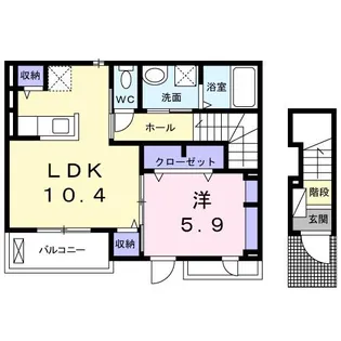 ルミエール佐谷田【2階】の間取り
