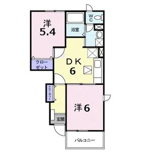 リュミエ−ル・ソレ−ルB【1階】の間取り