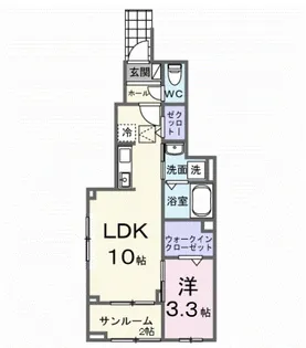 円光2丁目アパート【1階】の間取り