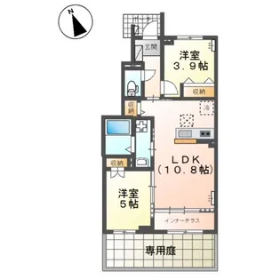 アンソレイユ(ensoleille)【1階】の間取り