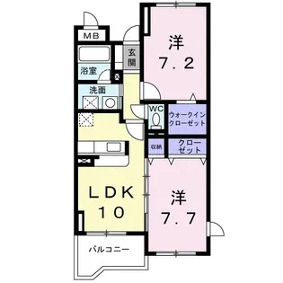エストレーノパレスA【1階】の間取り