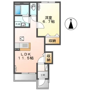 アップヒルズ【1階】の間取り