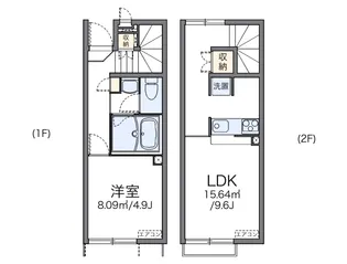 レオネクストコクメイハイツA【1階】の間取り