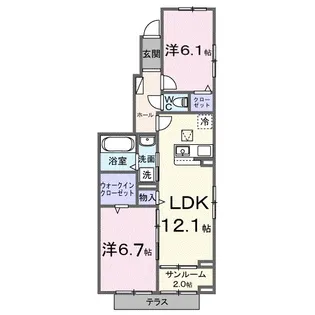 エスポワールI【1階】の間取り