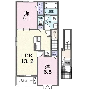 フリーデ毛呂山II【2階】の間取り