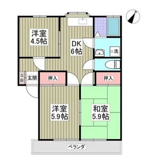 コーポ外原【2階】の間取り