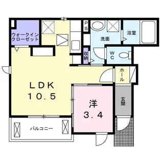 ルミエール佐谷田【1階】の間取り