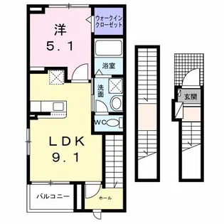 ライフベリー石原【3階】の間取り