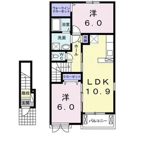 シャンドゥ フルールB【2階】の間取り
