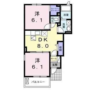 ウイングリバーII【1階】の間取り