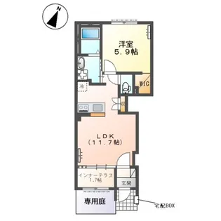 シャン・ド・フルールII(鶴ヶ島市脚折新築アパートII期)【1階】の間取り