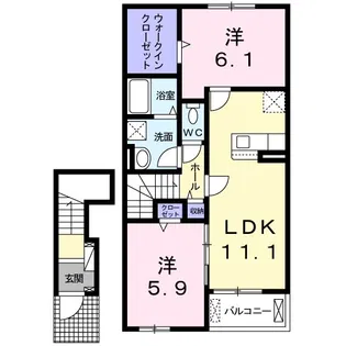 サンリット ヴィラ B【2階】の間取り