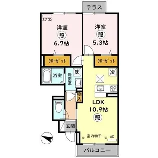 アザレア【1階】の間取り
