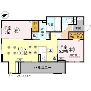 ヴェントプーロ東松山【1階】の間取り