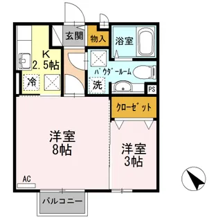 セジュール京【1階】の間取り
