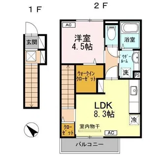 飯島コーポ【2階】の間取り