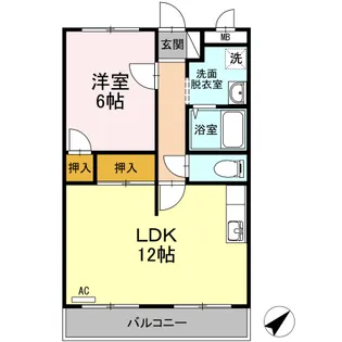 サンパティーク桜木Ⅰ【1階】の間取り