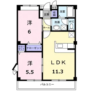 フィオーレB【2階】の間取り