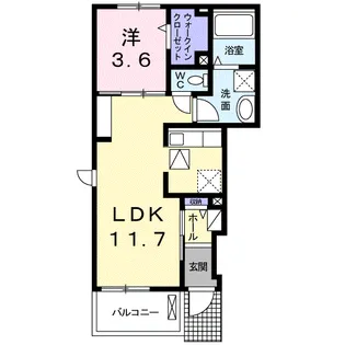 グレイスフル・ユウナ【1階】の間取り