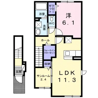 1LDKの間取り画像