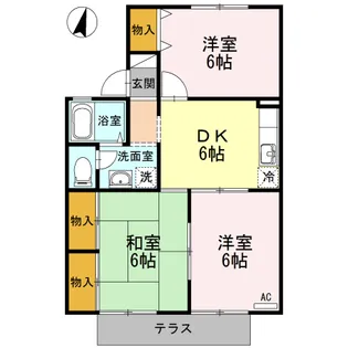 エフェ・ド・フルール【1階】の間取り
