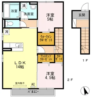 ベイサイド テラス A棟【2階】の間取り