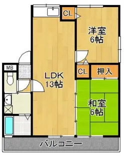 エスポアール【2階】の間取り