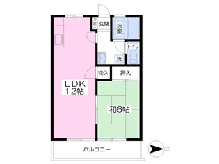 ハイツ旗崎【102号室】の間取り