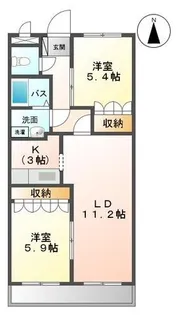 ローズマリーⅠ【2階】の間取り