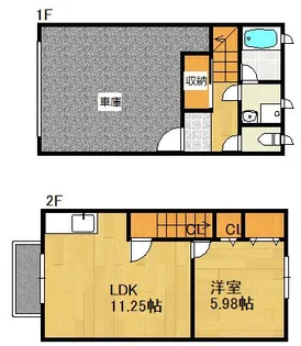 autorimessa(アウトリメッサ)B棟【1号号室】の間取り