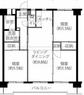 サンコーポ国分【305号号室】の間取り