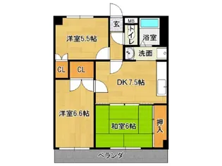 福岡県久留米市北野町今山【マンション】の間取り
