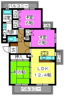 ルミエール合川【4階】の間取り
