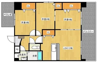 サンシャトー和賀【1階】の間取り