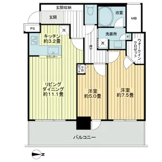 ザ・ライオンズ久留米ウェリスタワー【1407号室】の間取り
