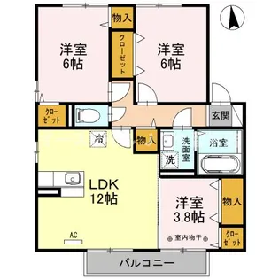 エスペランサ リオ C棟【207号号室】の間取り