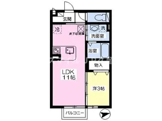 ロイヤル・レセンテB棟【2階】の間取り